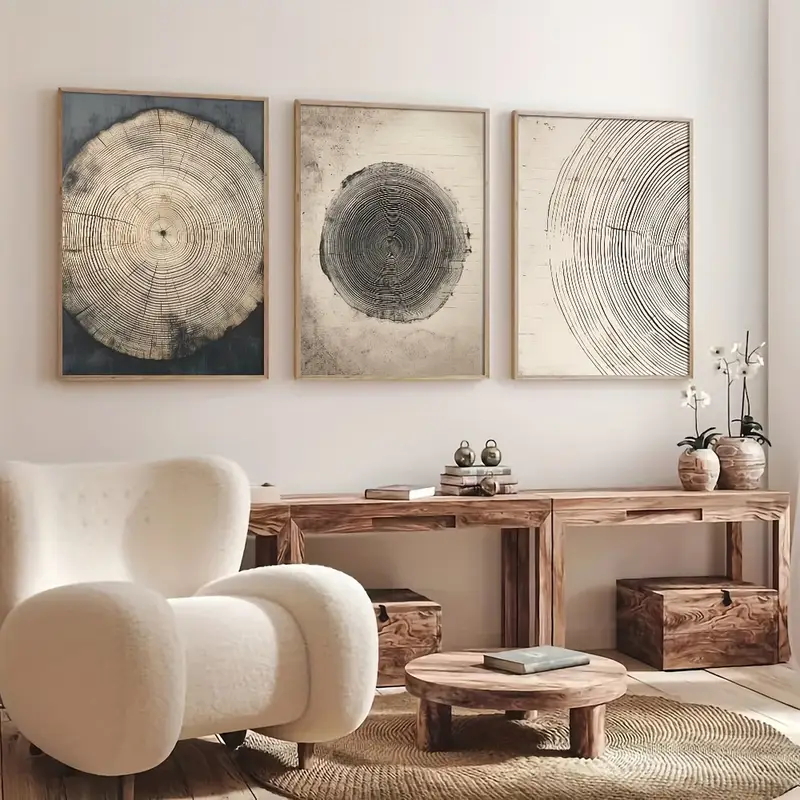 Abstract Canvas Set - 3pcs/Set Abstract Tree Ring Canvas Art