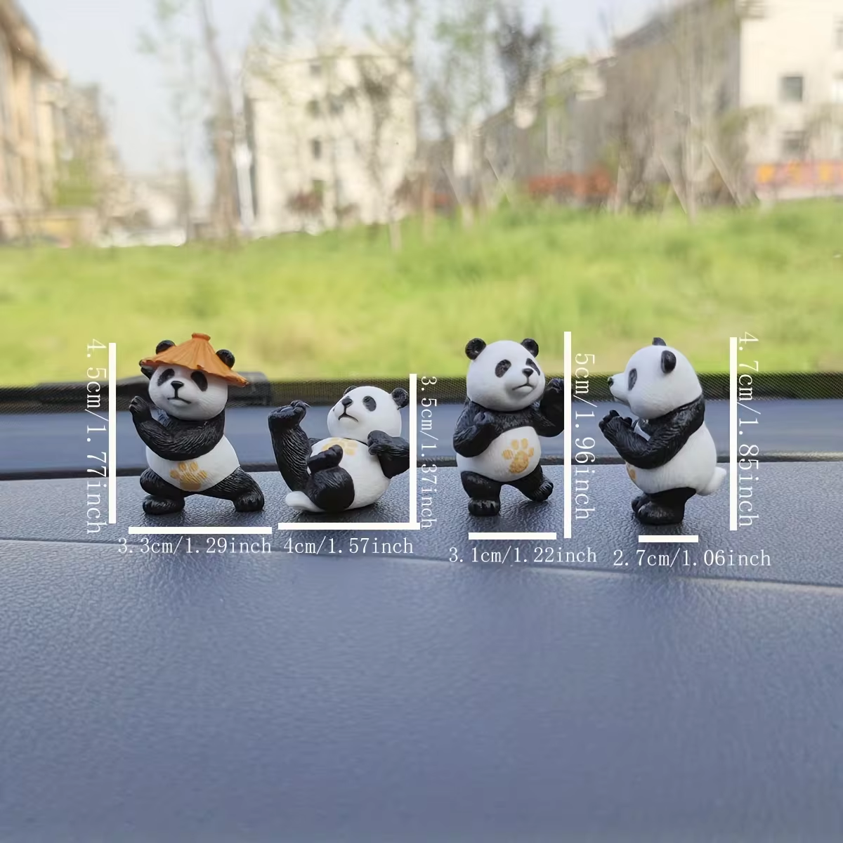 Interior Design Years - 4pcs/set Panda Design Car Ornaments Car