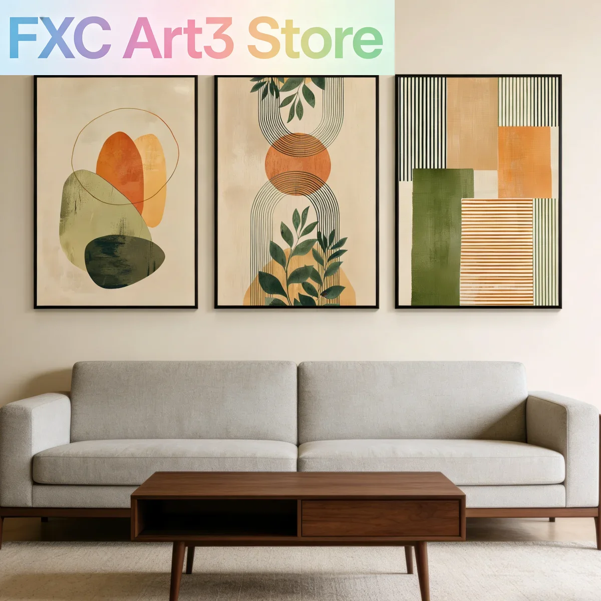 Abstract Canvas Set - 3pcs/Set frameless canvas, Bohemian Geometric Abstract