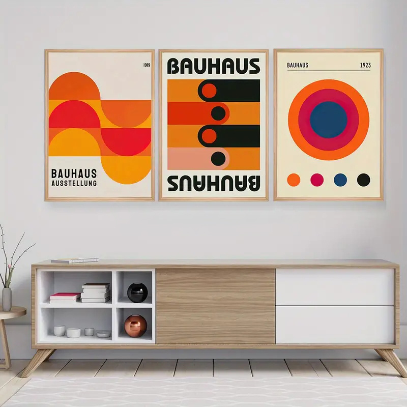 Abstract Canvas Set - 3pcs/set Bauhaus Abstract Illustration Posters Mid