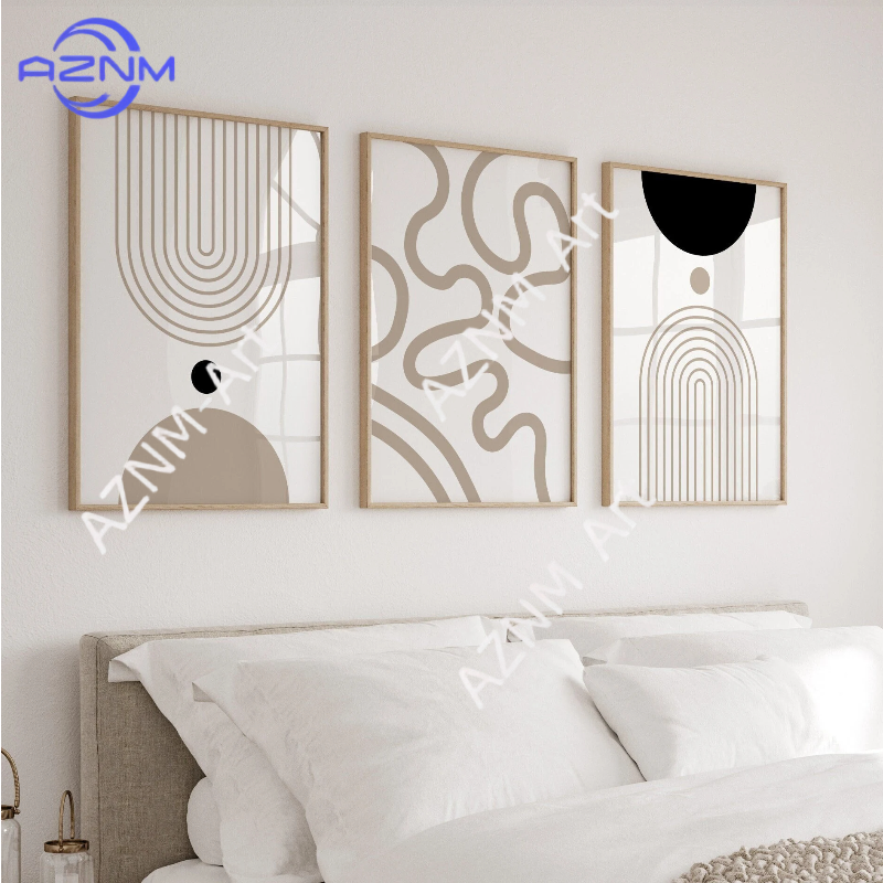 Abstract Canvas Set - 1/3Pcs Set of 3 Mid Century