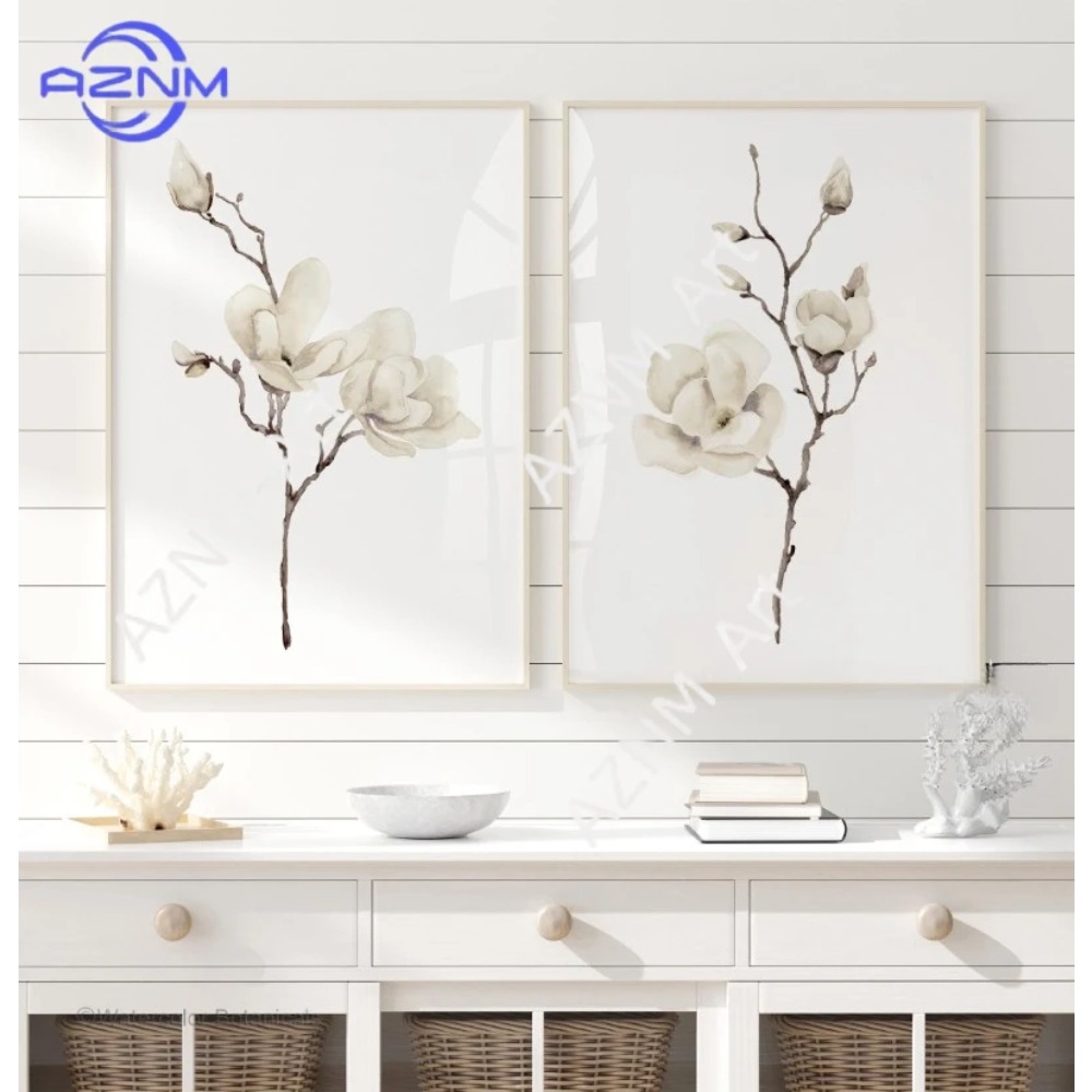 1/2Pcs Beige Magnolia – Set of - Abstract Canvas Set recensie en prijs