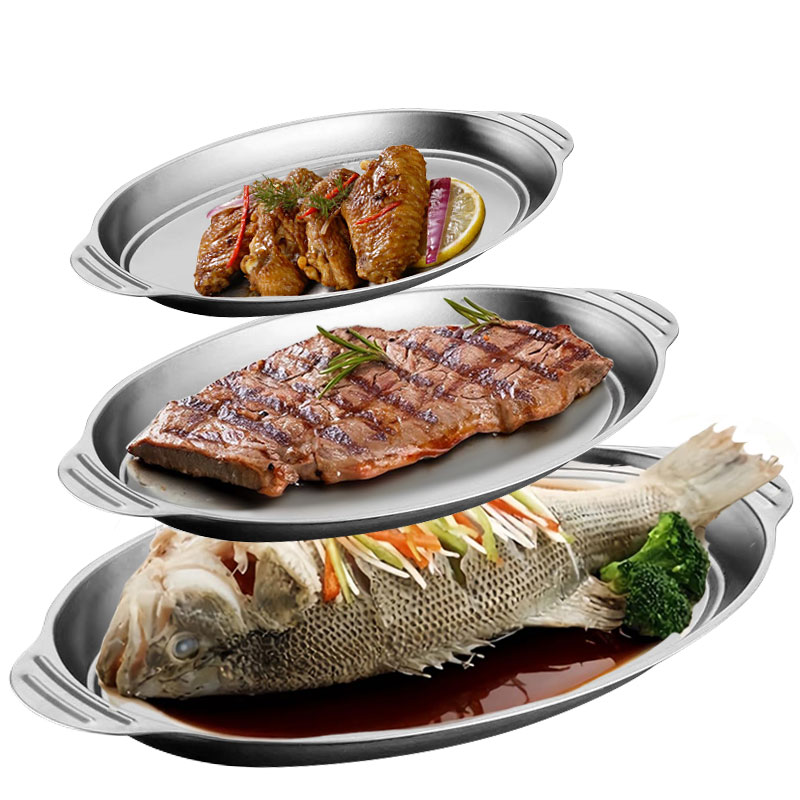 3pcs/6pcs Stainless Steel Serv - Travertine Tray Oval recensie en prijs