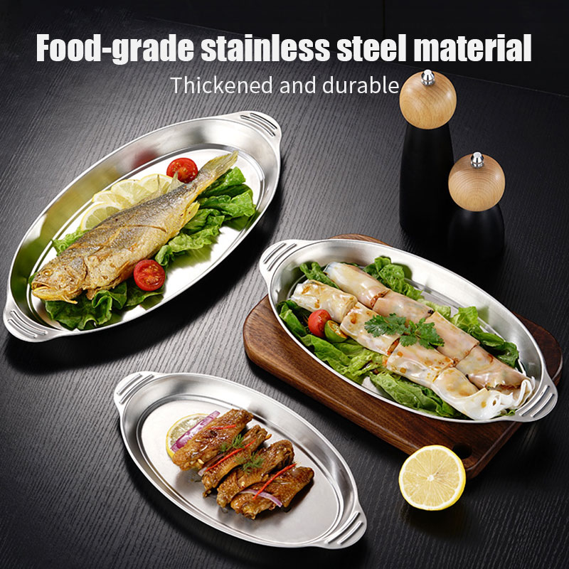 3pcs/6pcs Stainless Steel Serv - Travertine Tray Oval recensie en prijs