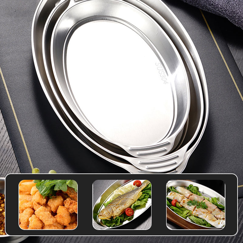 3pcs/6pcs Stainless Steel Serv - Travertine Tray Oval recensie en prijs