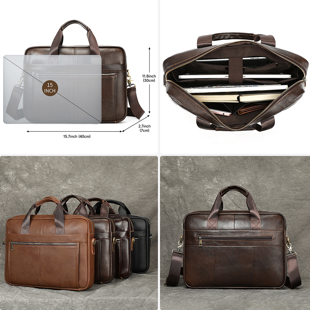 WESTAL 100% Leather Laptop Bag - Interior Design Documentation recensie en prijs