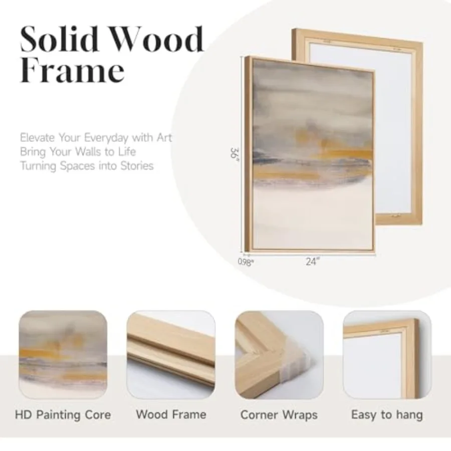 Framed Large Neutral Abstract  - Abstract Canvas Set recensie en prijs