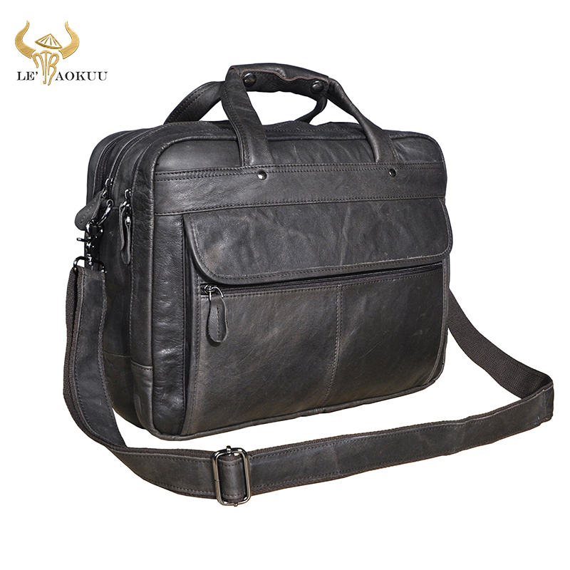 Men Genuine Leather Retro Gray - Interior Design Documentation recensie en prijs