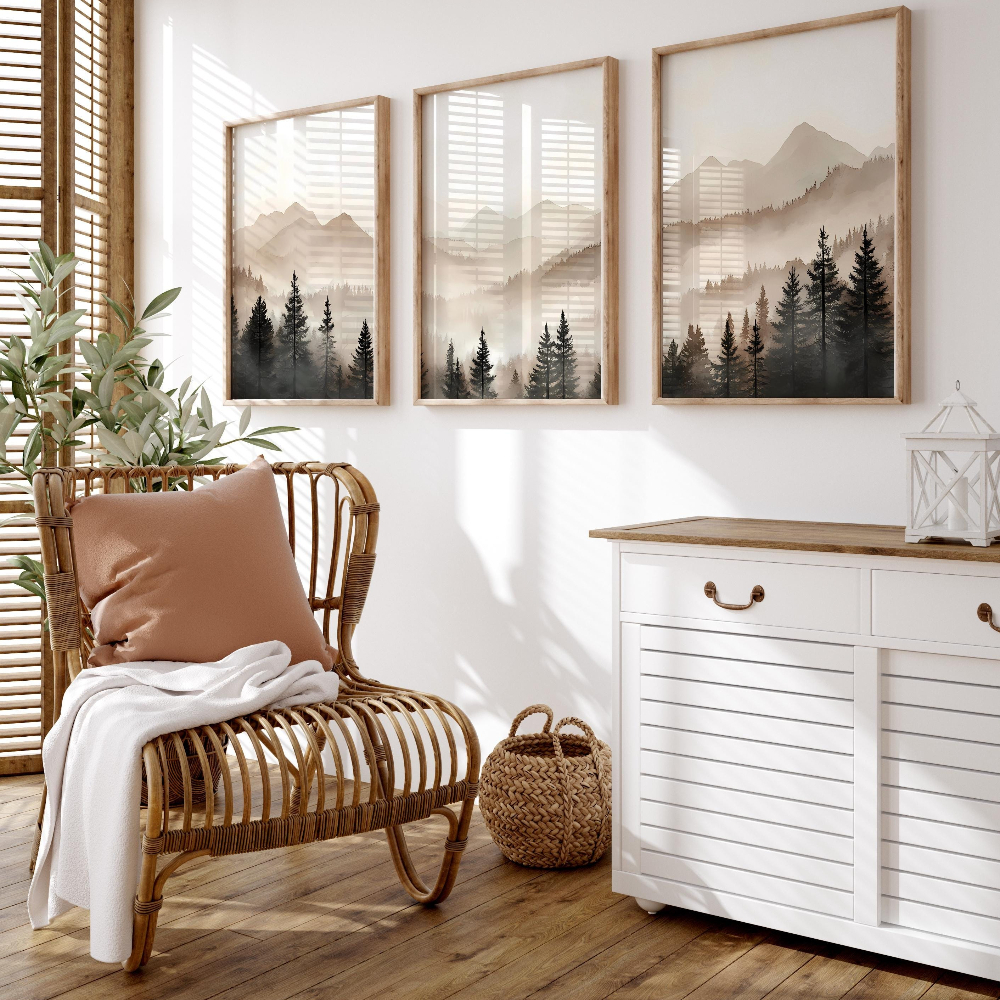 Abstract Forest Mountains Trip - Abstract Canvas Set recensie en prijs