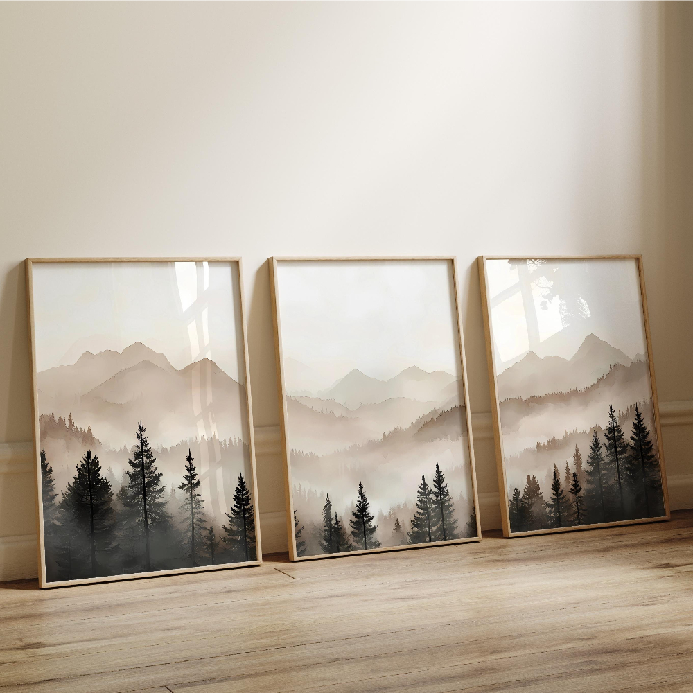Abstract Forest Mountains Trip - Abstract Canvas Set recensie en prijs