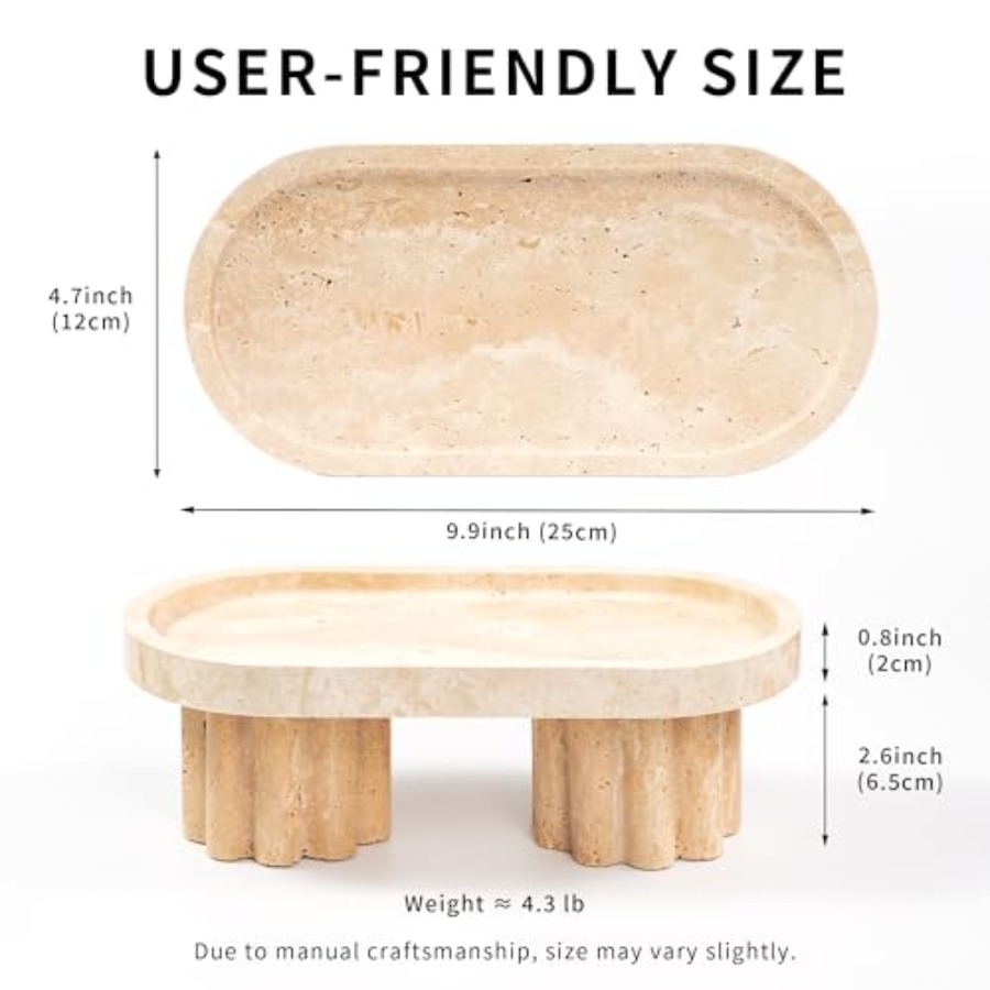 Travertine Marble Perfume Tray - Travertine Tray Oval recensie en prijs