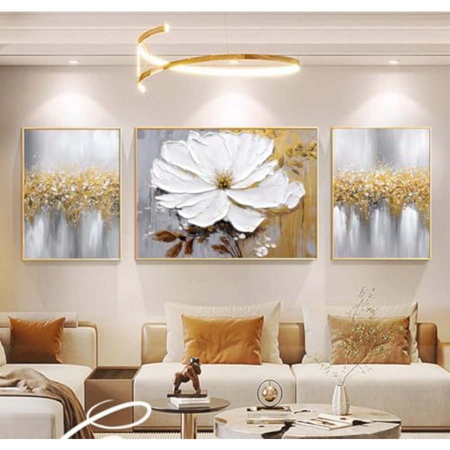 Living Room Wall Art: Hand-Pai - Abstract Canvas Set recensie en prijs