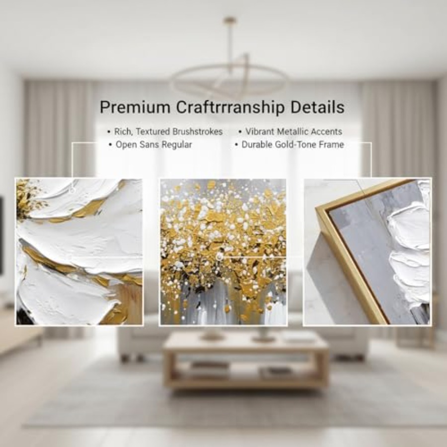 Living Room Wall Art: Hand-Pai - Abstract Canvas Set recensie en prijs