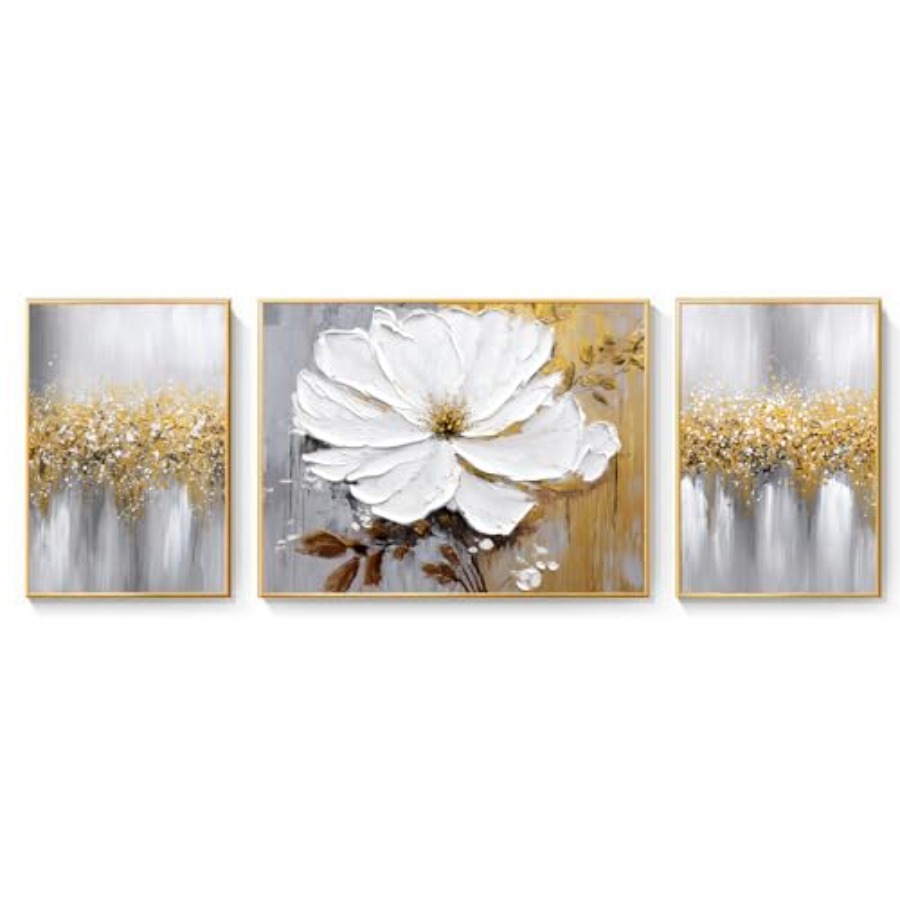 Living Room Wall Art: Hand-Pai - Abstract Canvas Set recensie en prijs