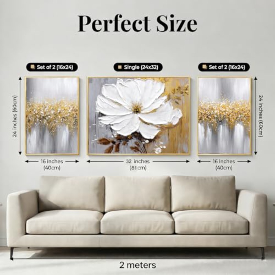 Living Room Wall Art: Hand-Pai - Abstract Canvas Set recensie en prijs